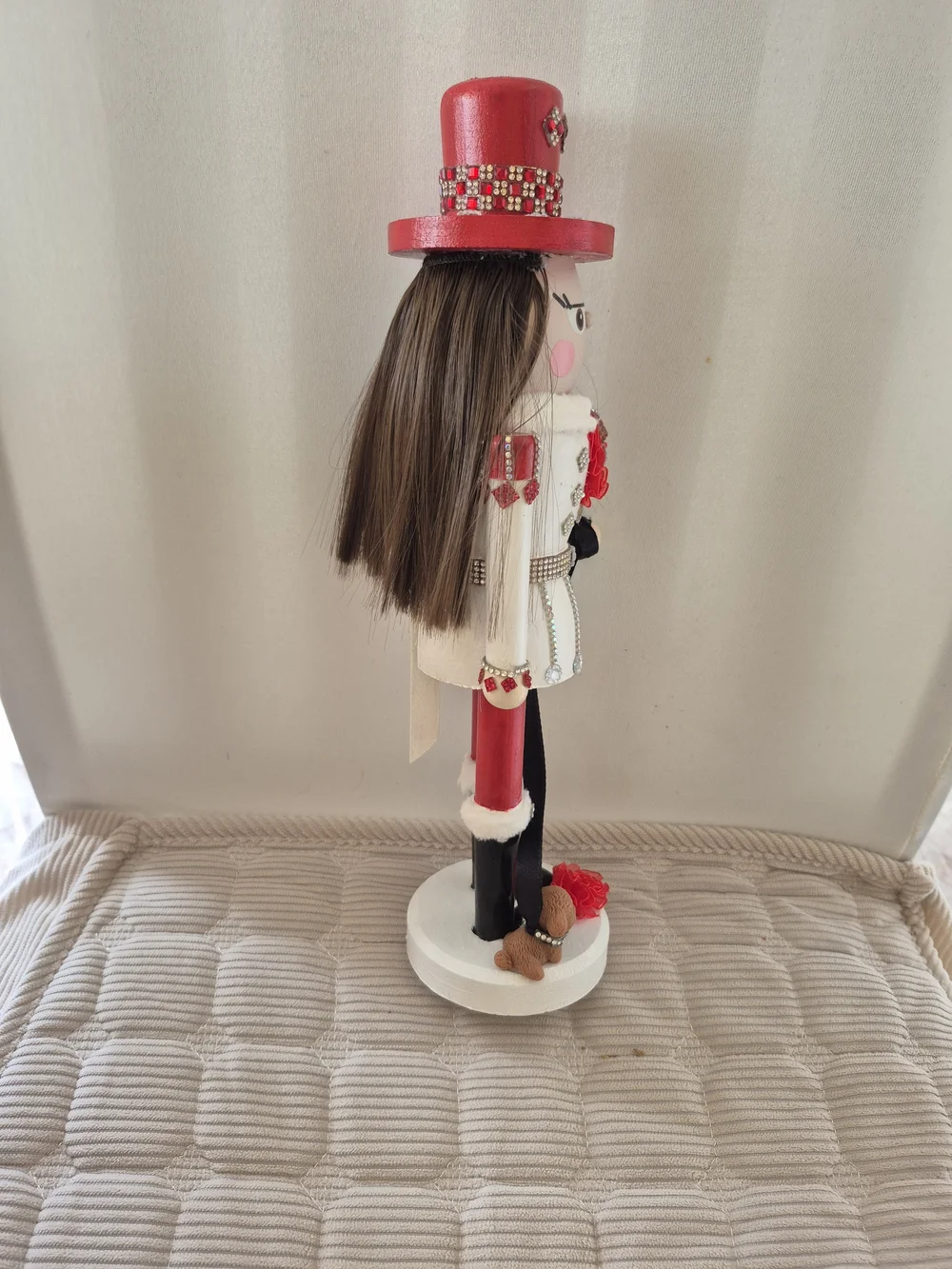 Festive Red and White Lady  Nutcracker Holiday Figurine